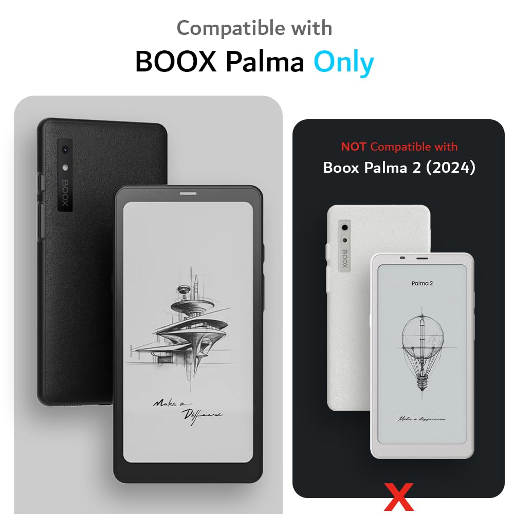 TUDIA SKN Zaprojektowane dla Onyx Boox Palma Case 15.6 cm Tylna okładka, [Wzmocnione rogi] Odporny na wstrząsy, wąski, odporny na żółknięcie, żel silikonowy, przezroczysty tył, lekki uchwyt, zderzak