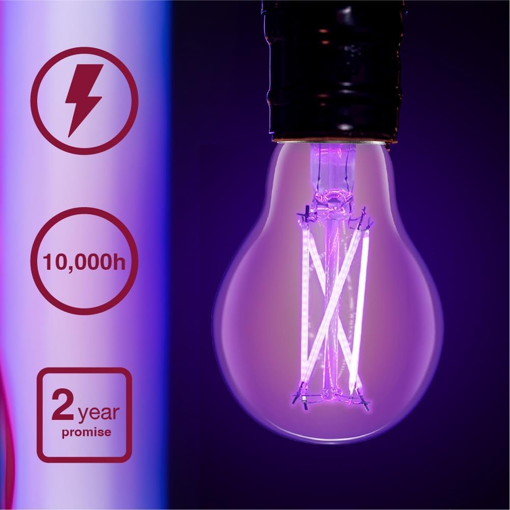 Sylvania Black Light LED Light Bulb, 7W, A19, Medium Base, Clear - 1 Pack (42560)