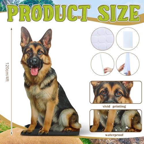 Image of Geelin 4 ft German Shepherd Cardboard Standup Cutout Life Size Dog Animal Stand up Photo Booths Prop Stand-up for Pets Animal Themed Birthday Party Decoration Supplies