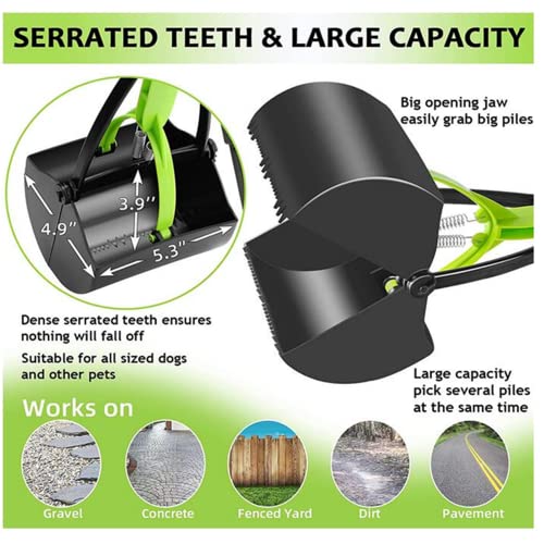 Jinguwu Dog Pooper Scooper, 28 Inch Foldable Long Handle Poop Scoop Pickup Medium And Large Dogs Animal Waste For Easy To Use In Grass, Dirt And Gravel #TOP2