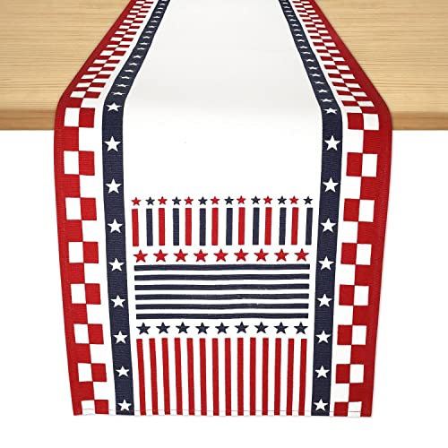 Folkulture-Fourth-of-July-Table-Runner-90-Inches-Long-Red-White-and-Blue Folkulture Fourth of July Table Runner 90 Inches Long Red White and Blue
