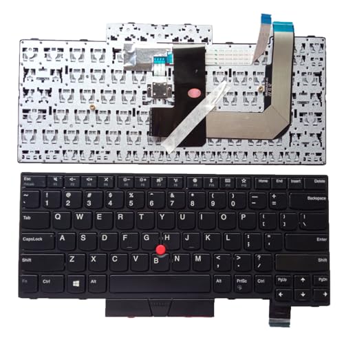 Siakoocty �m�[�g�p�\�R�� �����p US���C�A�E�g�L�[�{�[�h Lenovo T470 T480 X527 X598 01HX447 01HX487 01AX516�p �t���[���t�� �g���b�N�|�C���g �o�b�N���C�g�Ȃ� �u���b�N