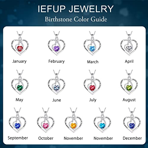 Iefup Grandma Birthday Gifts Nana Necklace, 925 Sterling Silver March Birthstone Aquamarine Necklace Jewelry Grandma Birthday Gifts Mothers Day Christmas Valentines Day Gifts Nana For Grandma #TOP5