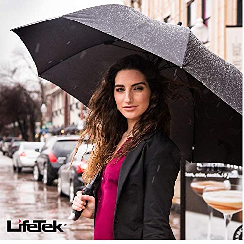 Lifetek New Yorker Fx1 54 Inch Automatic Open Golf Umbrella Windproof Large Full Size Teflon Waterproof Canopy - Wind Resistant Strong And Sturdy Stick Umbrellas For Rain Or Shade Uv Protection - Men And Women #TOP2