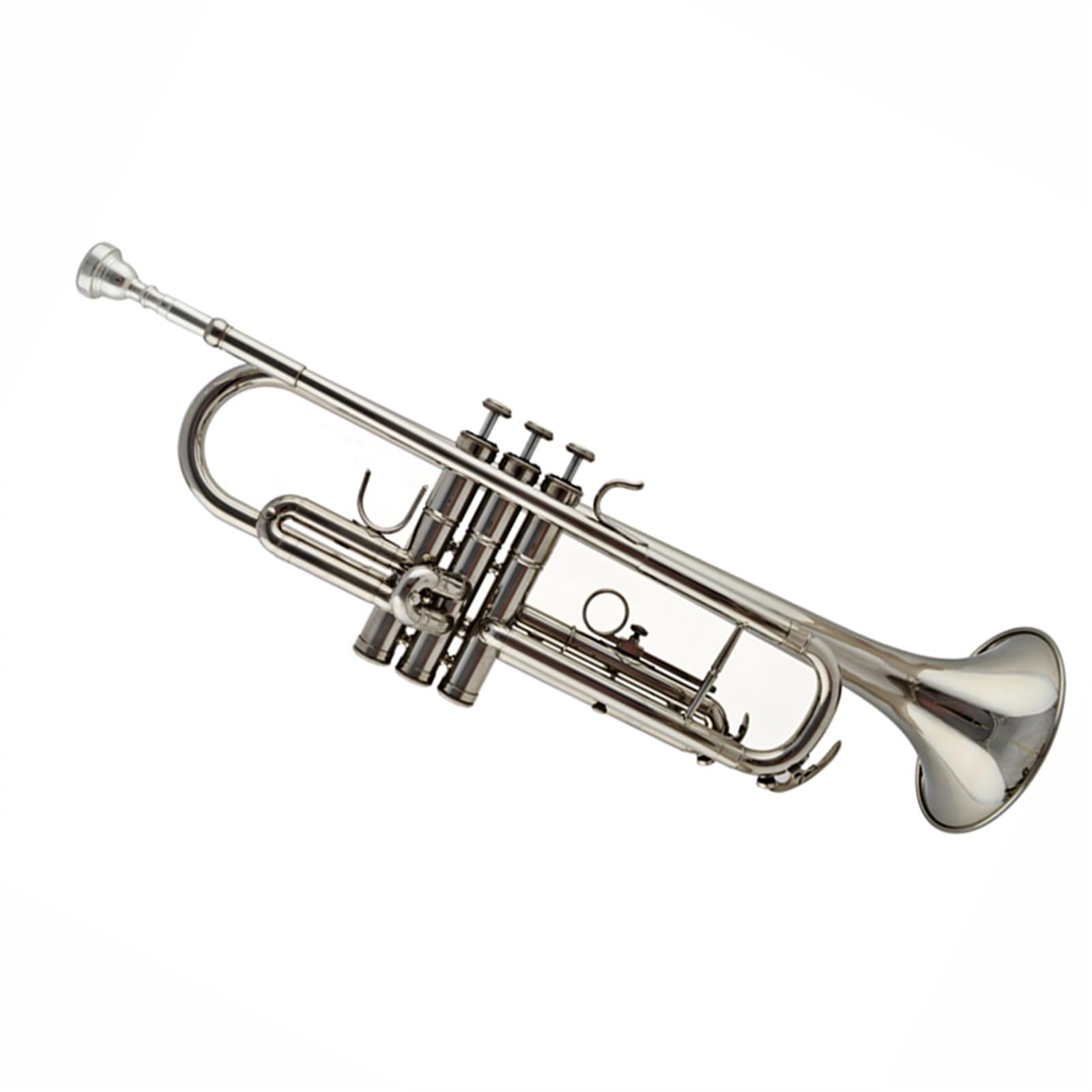 Trąbki Trąbka B-dur Profesjonalny Instrument Dęty Dla Dorosłych Początkujących Lakierowany Mosiądz Stal Nierdzewna Dźwięk(Silver)