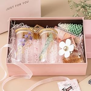 NETANY 2 Pack Glass Cups with Bamboo Lids and Straws 16 oz, Gifts for Women, Drinking glasses set, Iced Coffee Cup, Tea Cup, Cute Aesthetics Tumbler Cup, Mothers Day, Birthday Gifts for Her Mom NETANY 2 Pack Glass Cups with Bamboo Lids and Straws 16 oz Gifts for Women Drinking glasses set Iced Coffee Cup Tea Cup Cute Aesthetics Tumbler Cup Mothers Day Birthday Gifts for Her Mom