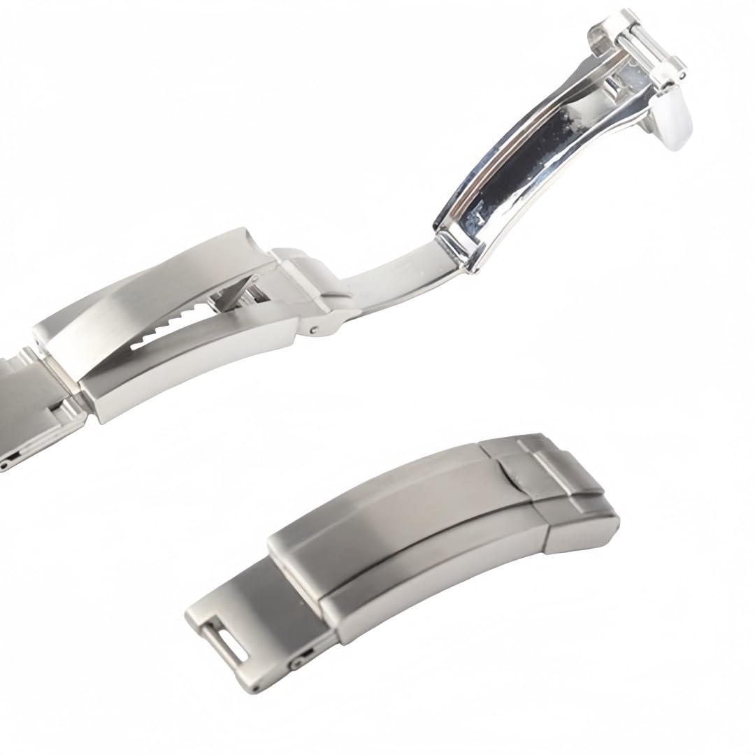 16mm Acciaio Inox Disimpegno Orologio Fibbia, Cinturino Orologio Ricambio Bloccaggio a Scorrimento Cerniera per Rolex Daytona Sub Oyster Deepsea