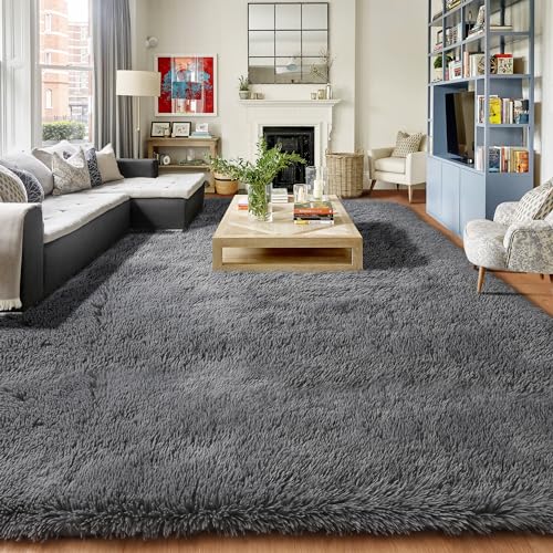 Image of PAGISOFE Soft Kids Room Nursery Rug Bedroom Living Room Carpet 2' x 3', Fuzzy Rugs for Kids Baby, Soft Rugs for Nursery, Dorm Shag Rugs for Girls Boys, Carpet for Dorm Room, Gray