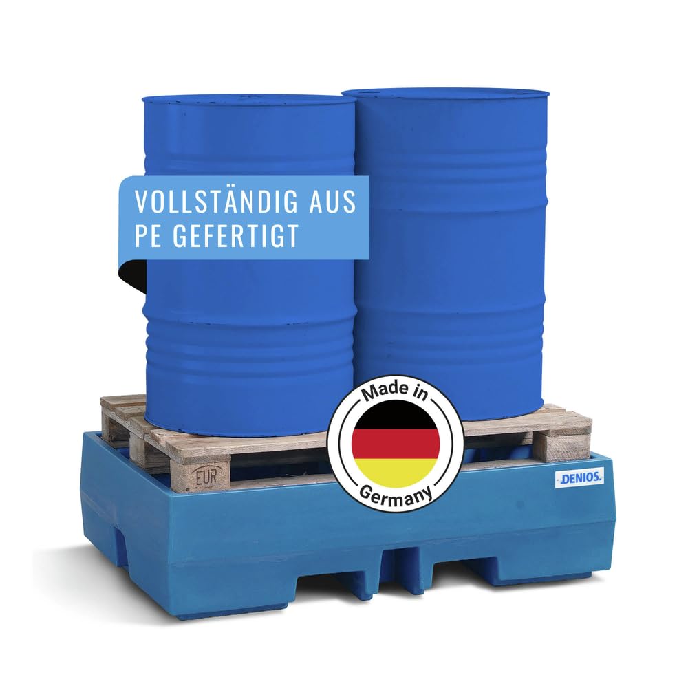Auffangwanne classic-line aus Polyethylen (PE) für 2 Fässer, ohne Gitterrost, 900x1300x350