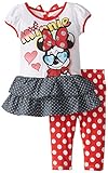 Disney Girls' Minnie Mouse Two-Piece Set in Polka Dot Motif