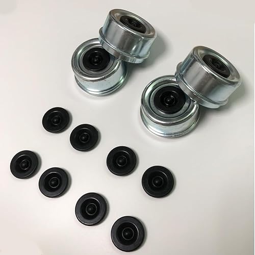 Miniatura 26 de Tapa de grasa para eje de remolque, 2 tapas antipolvo para rodamientos de remolque de 2.72 pulgadas con 4 tapones de goma adicionales, cubierta de 2