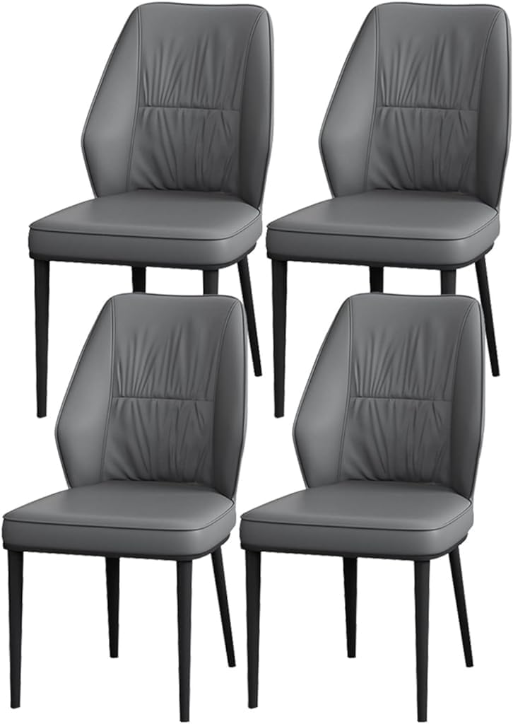 OZSSLJJ Dining Chairs Set of 4 Side Chairs Leather Chairs with Black
