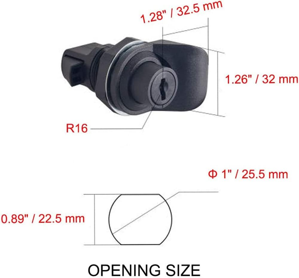 2PCS Push Button Lock Tool Box Latch for Truck Tool Box Lock Replacement, Golf Push Cart Accessories, Marine Glove Box Plastic Tool Box Truck