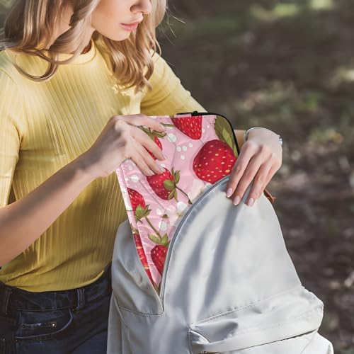 Funda para portátil de 13-14 pulgadas con diseño de fresa roja miniatura 6