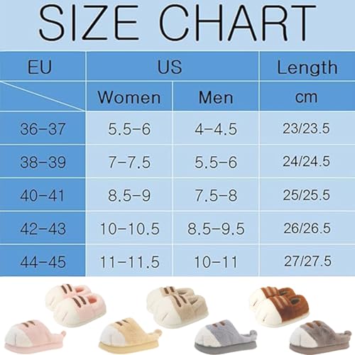 Cat Paw Slippers for Women,Cat Feet Slippers,Cat Foot Slippers,Indoor Outdoor Cute Funny Warm Cozy Fuzzy Winter House Shoes (Khaki,42-43)2