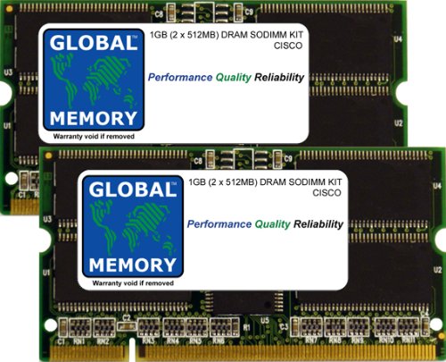 Cisco 1 GB (2 x 512 MB) DRAM SODIMM Memoria RAM Kit 7301/7304 routers & 7200 Serie routers (Mem-npe-g1 – 1 GB, mem-7301 – 1 GB)