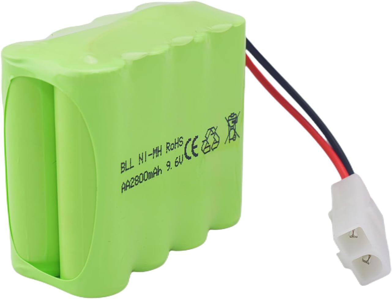 2PCS AA 9.6V 2800mAh Ni-MH High Capacity Battery with Tamiya Plug and 2PCS USB Charging Cable for Toy Tank Engineering, Flat Semi-Trailer Truck, RC Car Spare Batteries Pack