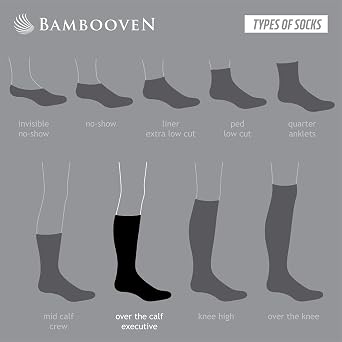 BAMBOOVEN Mens Diabetic Rayon Made From Bamboo, Super Thin, Odor Free & Breathable, Calf Socks, Crew Socks (2 Pack)