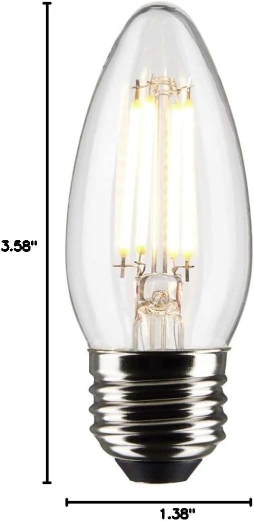 Satco 6Pk 4w B11 LED 2700K Medium Base Dimmable - 40w equiv