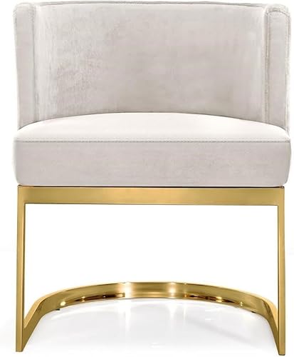 Miniatura 4 de Meridian Furniture Gianna Collection Modern | Silla de comedor tapizada de terciopelo contemporáneo con base de acero inoxidable duradera en acabado