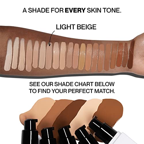 Hide Premium Liquid Foundation, See Shade Finder Below For Perfect Match, Multi-Use Waterproof Foundation, Medium/Full Coverage Foundation, Oil Free – We Have A Shade For All Skin Types, 1 Fl. Oz. (Light Beige) #TOP5