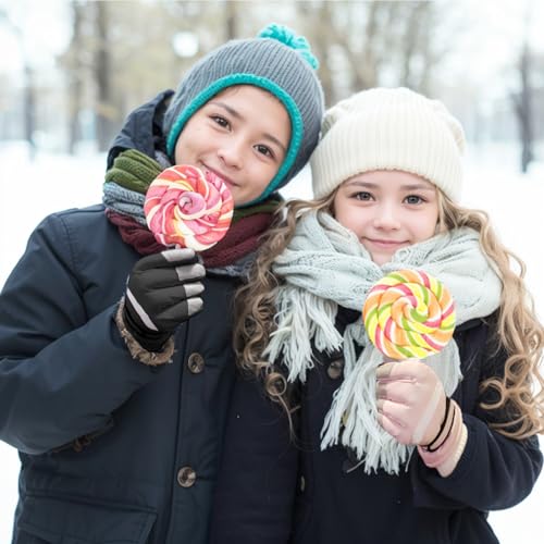 lifwimner Handschuhe Kinder Winter, Skihandschuhe für Jungen Mädchen wasserdichte Winddichte Winterhandschuhe für Snowboard Skifahren Outdoor Sports(Rosa, S)