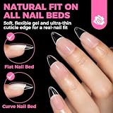 UNA GELLA Mandel Nail Tips, 504 Stück 12 Größen Nageltips für Gelnägel Almond Full Cover Soft Gel Tips für Acrylnägel & DIY Nagelkunst zu Hause