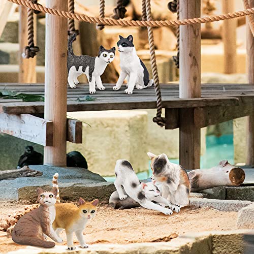 Toymany 8Pcs Realistic Cat Figurines, Educational Cat Figures Toy Set, Kitten Easter Eggs Cake Topper Christmas Birthday Gift For Kids Boys Girls Children #TOP6