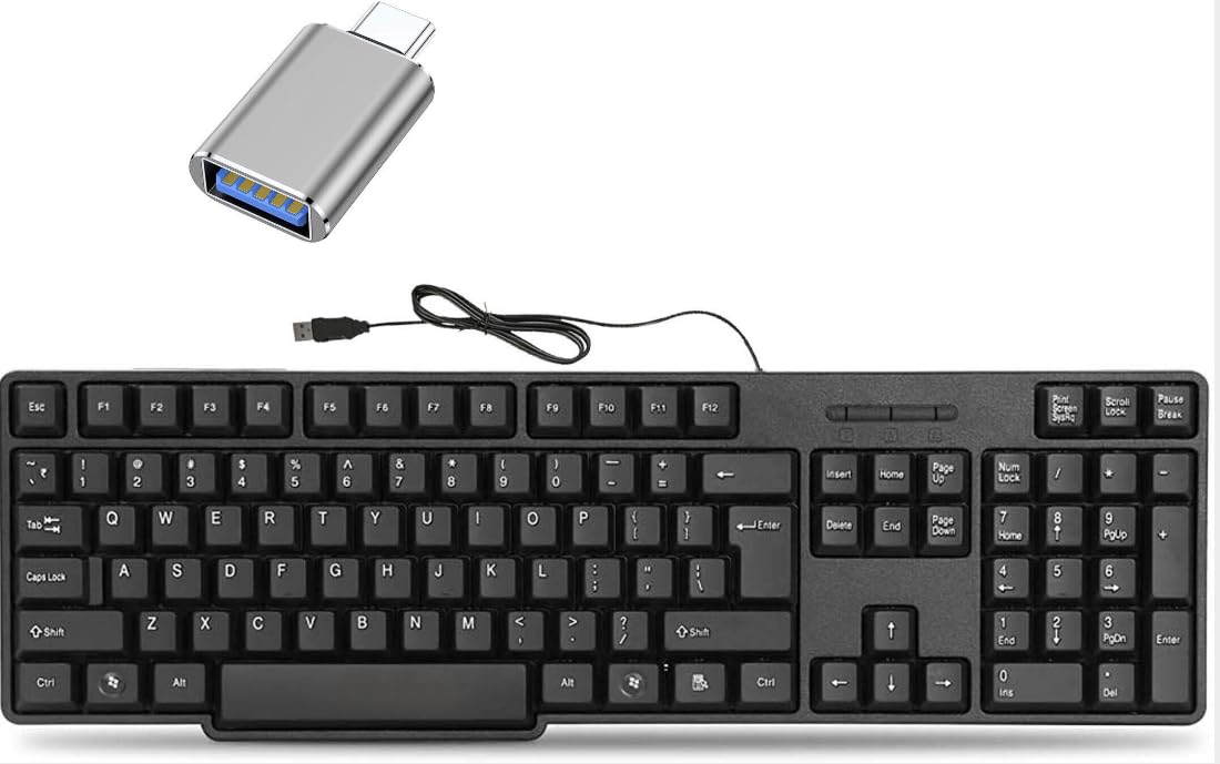 ADEFEX Wired Keyboard with OTG | USB Connectivity for PC, Android & Tablets, Durable & Compact Design for Office & Home-image-48