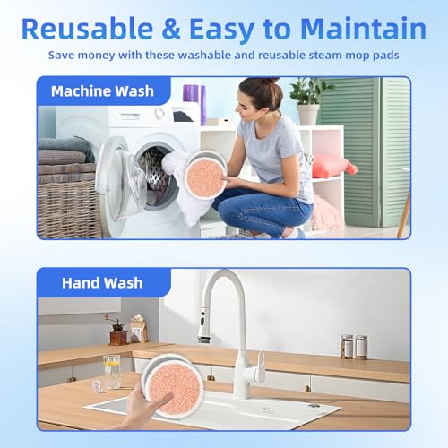 Image of VIEWALL Steam Mop Pads Replacement for Shark S8002BRN S8001 S8000 S8200 S820 S8201 S7001 S7201 S7000 S7005 S7020 S7001 S7020 7001 S7201 QM7001 Steam Scrub, Dirt Grip Soft Washable Scrub Pads 8 Pack
