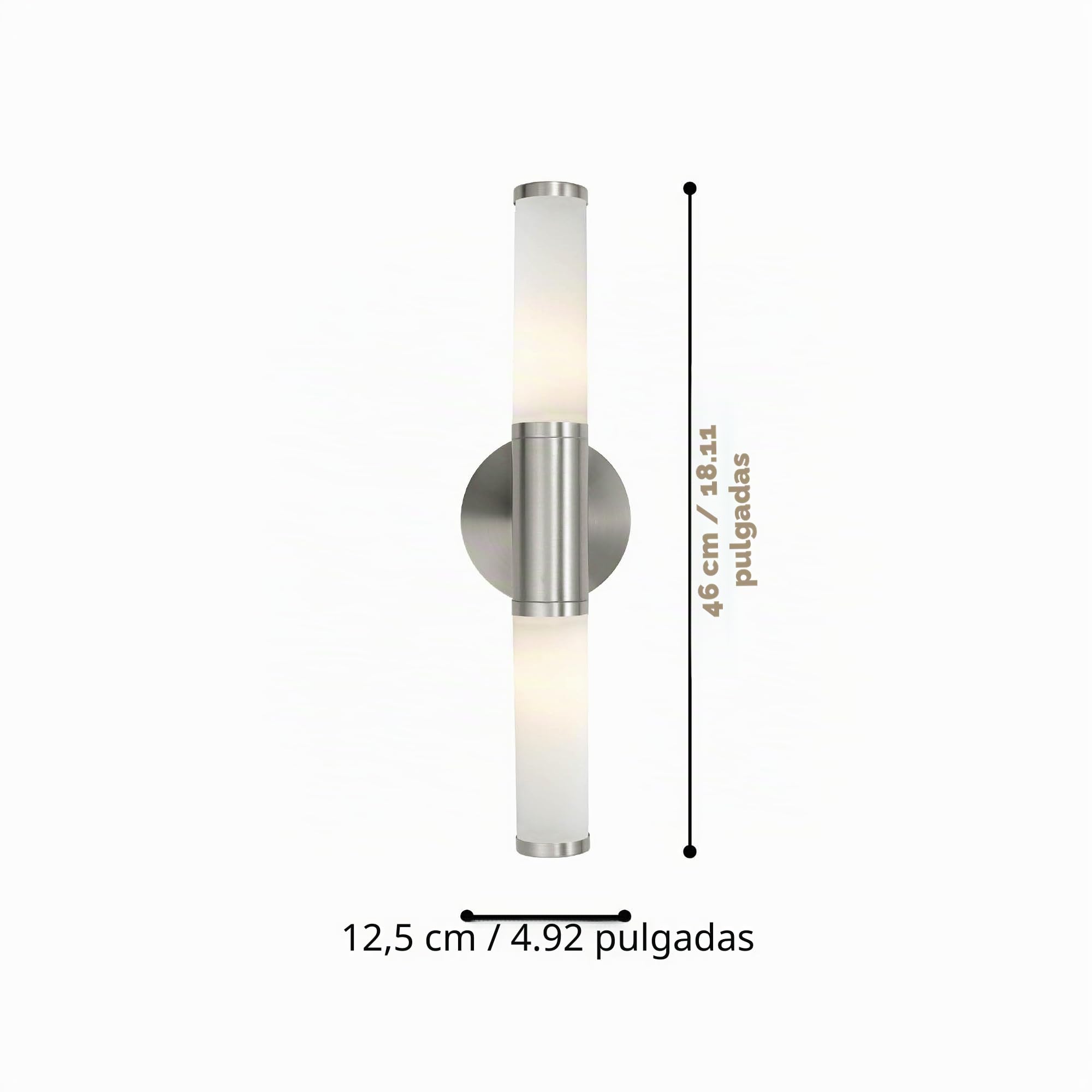 EGLO Palmera Lámpara de pared de 2 focos, aplique de espejo de metal | y cristal esmerilado opalino, lámpara para cuarto de baño en plata, blanco, luminaria a prueba de humedad, IP44, E14
