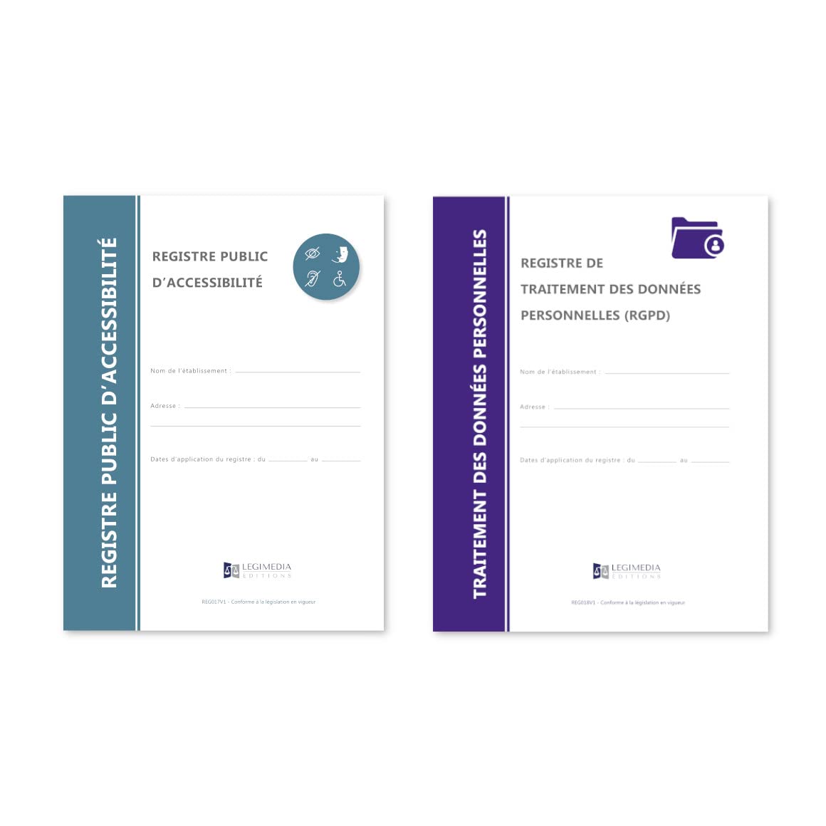 Pack de mise en conformité Cabinet médical - 6 Affichages et 5 Registres obligatoires avec 1 stylo-feutre offert - Édition 2026 - Kit de fixation inclus - Fabriqués en France - LEGIMEDIA ÉDITIONS