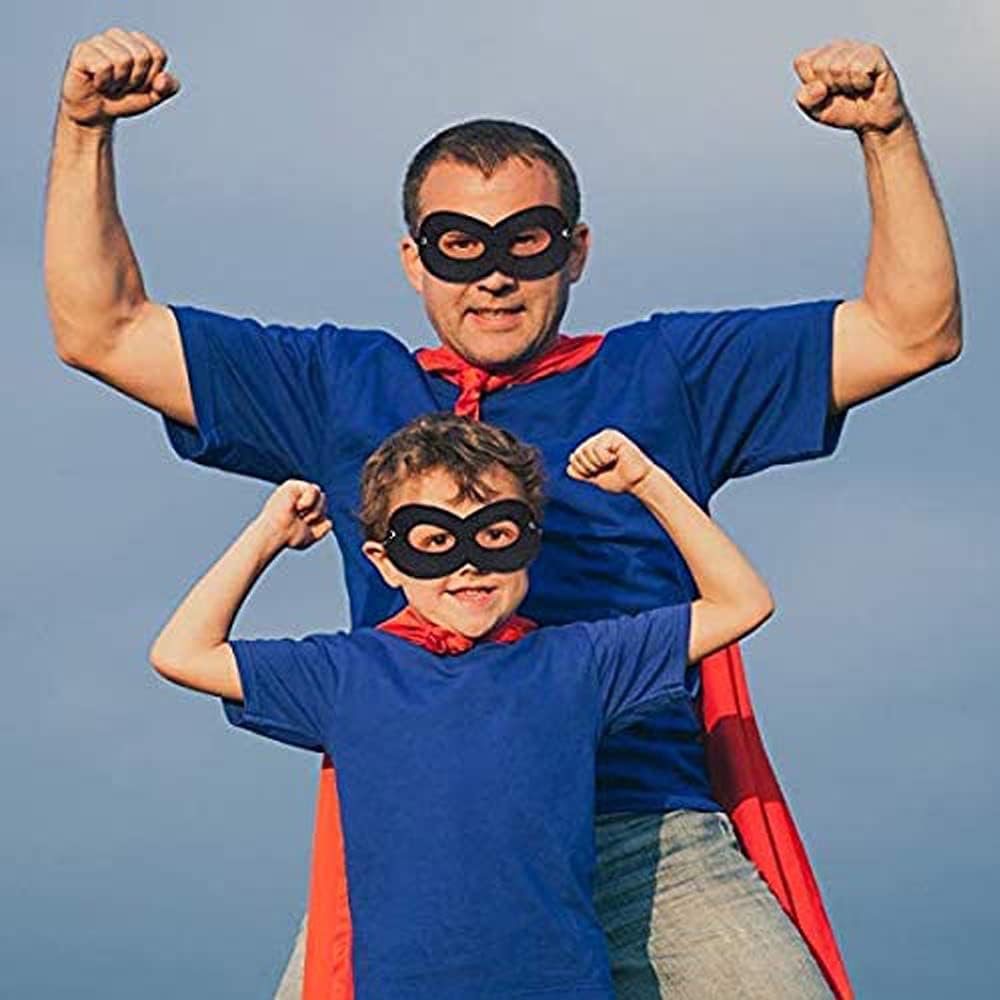 2pcs Black Superhero Felt Eye Masks Halloween Dress Up Masks Cosplay Half Masks with Elastic Rope : Clothing, Shoes & Jewelry