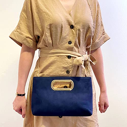 Image of Top Handle Faux Suede Clutch