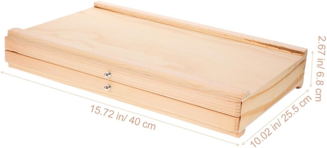 Operitacx Portable Wooden Sketching Storage Box Double Layer for Artists and Outdoor Enthusiasts Elegant Art Supply Organizer for Brushes and Tools