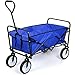 Produktbild HOMFA Bollerwagen faltbar Transportwagen Handwagen Transportkarre Gartenwagen Faltwagen Strandwagen bis 80KG Vorderräder 360° drehbar 90x52x64cm Blau