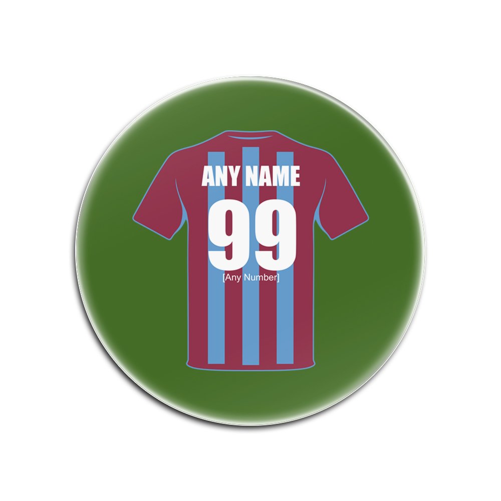 UNIGIFT Personalised Gift - Scunthorpe United Round Glass Coaster (Football Club Design Theme, Colour Options) - Any Name/Message on Your Unique Mat Pad - The Iron