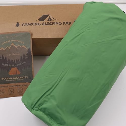 Miniatura 8 de Colchoneta de dormir doble para acampar, colchón inflable de gran grosor con almohada incorporada, inflable y compacta para acampar, senderismo,