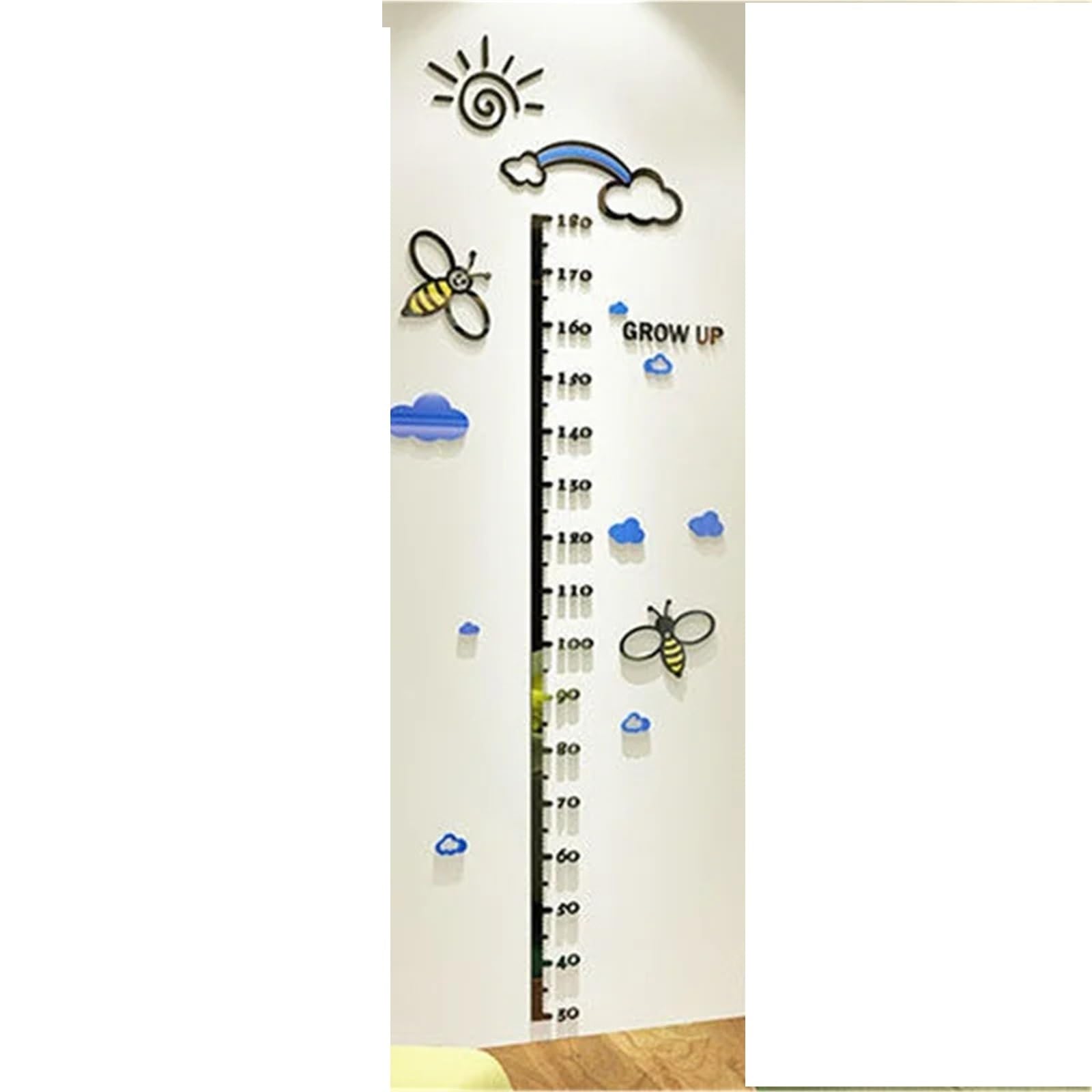 medidor niños pared Pegatinas de pared tridimensionales altura, decoración con dibujos animados for guardería, pegatinas habitación infantil, medir la(Pink)