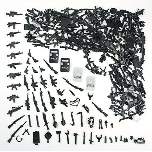 Pamvava Military Weapons Pack WW2 Army Accessories Set for Figures 280+ Pieces SWAT Soldier Brick Guns and Armor Compatible with Major Brands Building Blocks for Boys