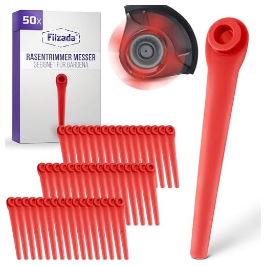 Filzada® 50x Rasentrimmer Messer geeignet für Gardena Kantenscheider & geeignet für Gardena Trimmer Ersatzmesser - Rasentrimmermesser - Freischneider Ersatzteile - Rasenkantenschneider Messer
