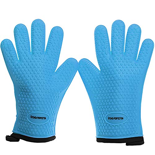 Image of KITCHEN PERFECTION S Silicone Pizza Oven Gloves - Heat Resistant Oven Mitts | Waterproof, 5-Finger Design For A Better Grip, for Outdoor & Indoor Pizza Ovens, Compatible with Ooni, Ninja, Gozney & More