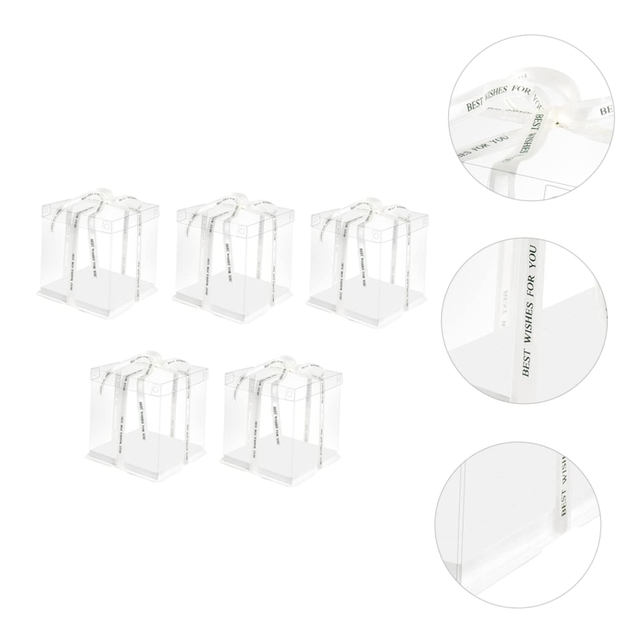 BRIGHTFUFU Non-slip Cake Boxes Cake Wrapping Case Ribbon Easy to Carry Food-safe Material for Outdoor Picnics Traveling