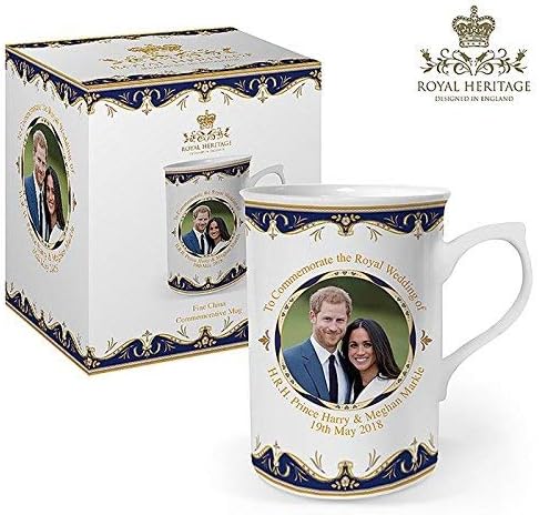 Royal Heritage H.R.H Harry and Meghan Markle Wedding Commemorative Mug, Fine China, Multi-Colour, 10.5 x 7.5 x 10 cm