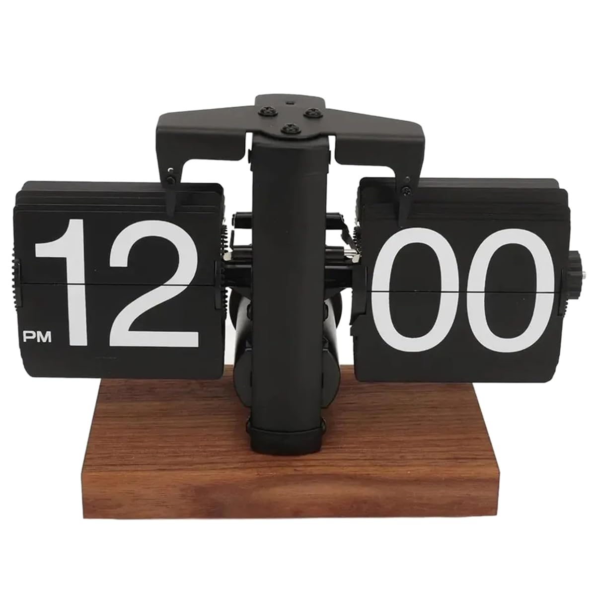UDSKNV[KSL Battery Operated Mechanical Melting Decoration Flip Desk Clock, Digital Retro Clock with Automatic Rotating Tube