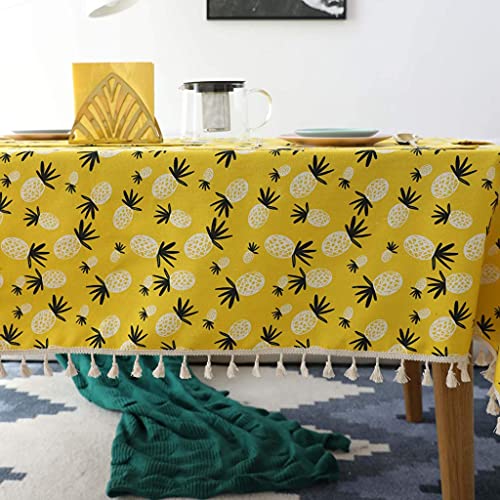 Nappe simple coton lin impression nappe ménage table basse couverture table rectangulaire 140x250 - 4