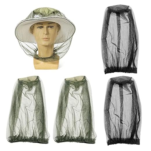 MOJOO 4 stycken myggnät fint nät myggnät huvud mygga hatt insektsnät för biodlare utomhus fiske camping utomhusaktiviteter (svart, grön)