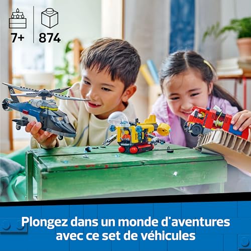 Lego City Hélicoptere Camion De Pompiers Et Sous Marin Modulable 60462 Lego La Boite - vue 8