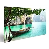 islandburner, Bild Bilder auf Leinwand Langboot auf der 