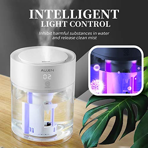 Aujen Humidifier 3L Cool Mist Humidifier for Bedroom, Ultrasonic Humidifier for Large Room, Quiet Humidifier for Babies, Air Humidifier with Adjustable Mist Level - Great Choice for Gift